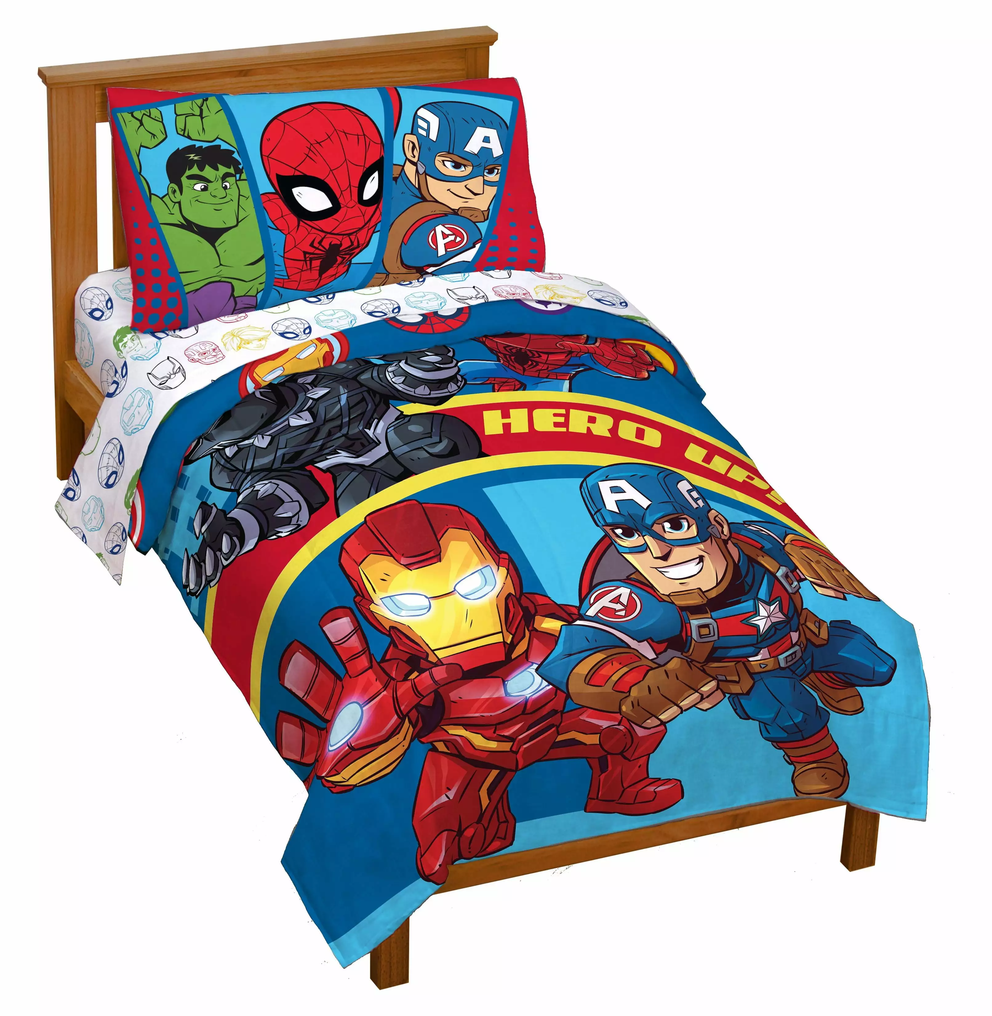 Super Hero Adventures Double Team Toddler Bed Set Kids Superhero Bedding Jay Franco