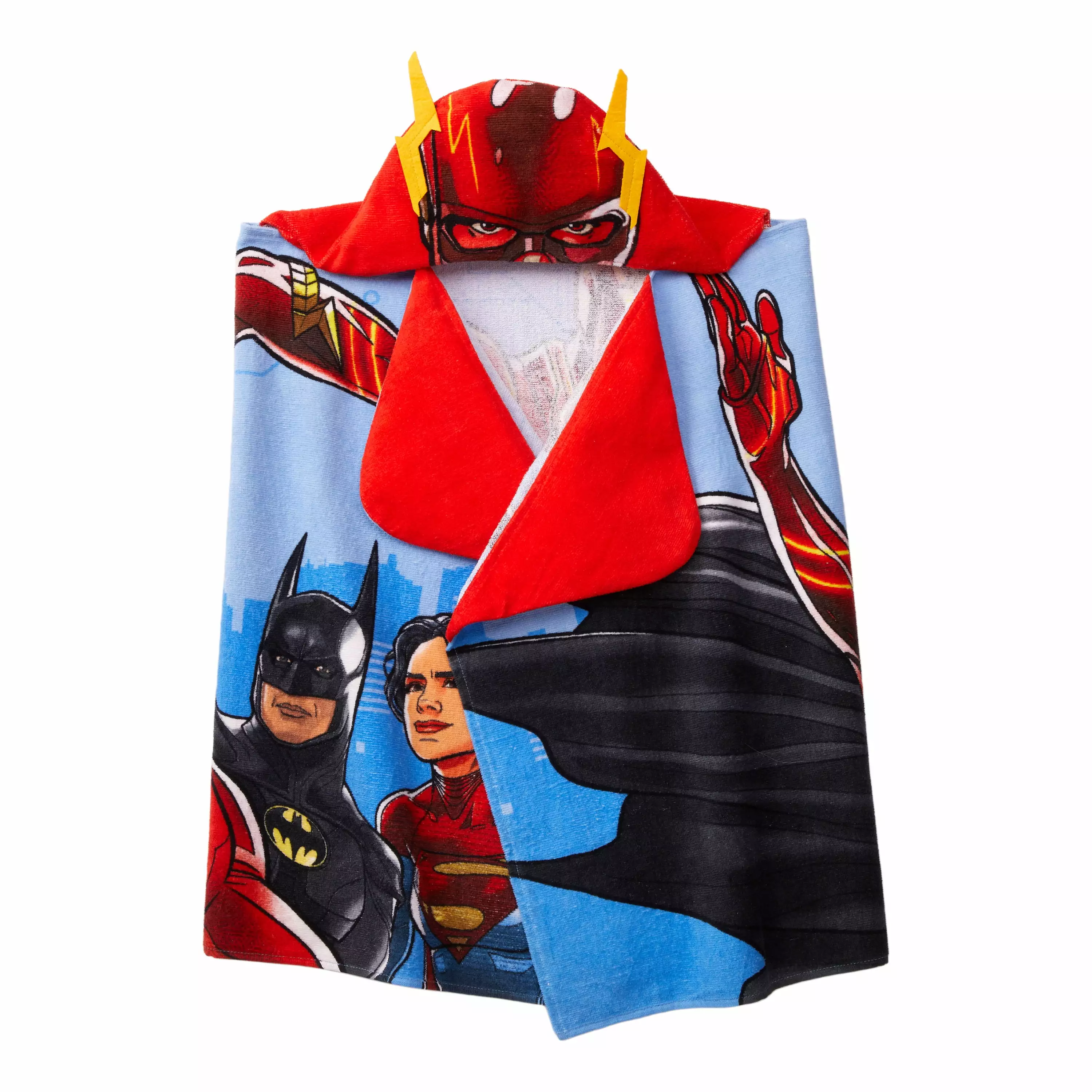 Flash Kids Cotton Hooded Towel - DC Comics Superhero Bath & Swim Towel Children
