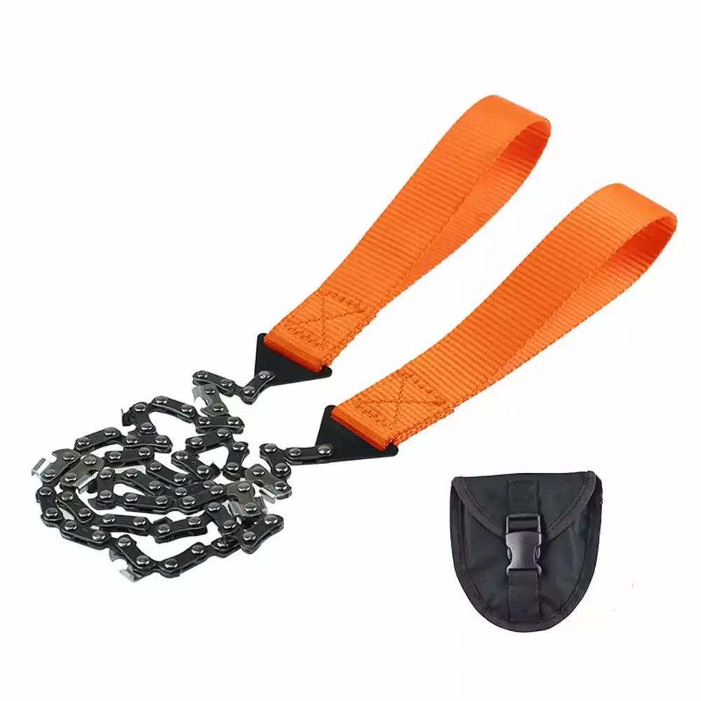 RKZDSR Travel-Friendly Folding Pocket Chainsaw - 25.6 Inch Survival Saw Handles and Bag Outdoor Camping As