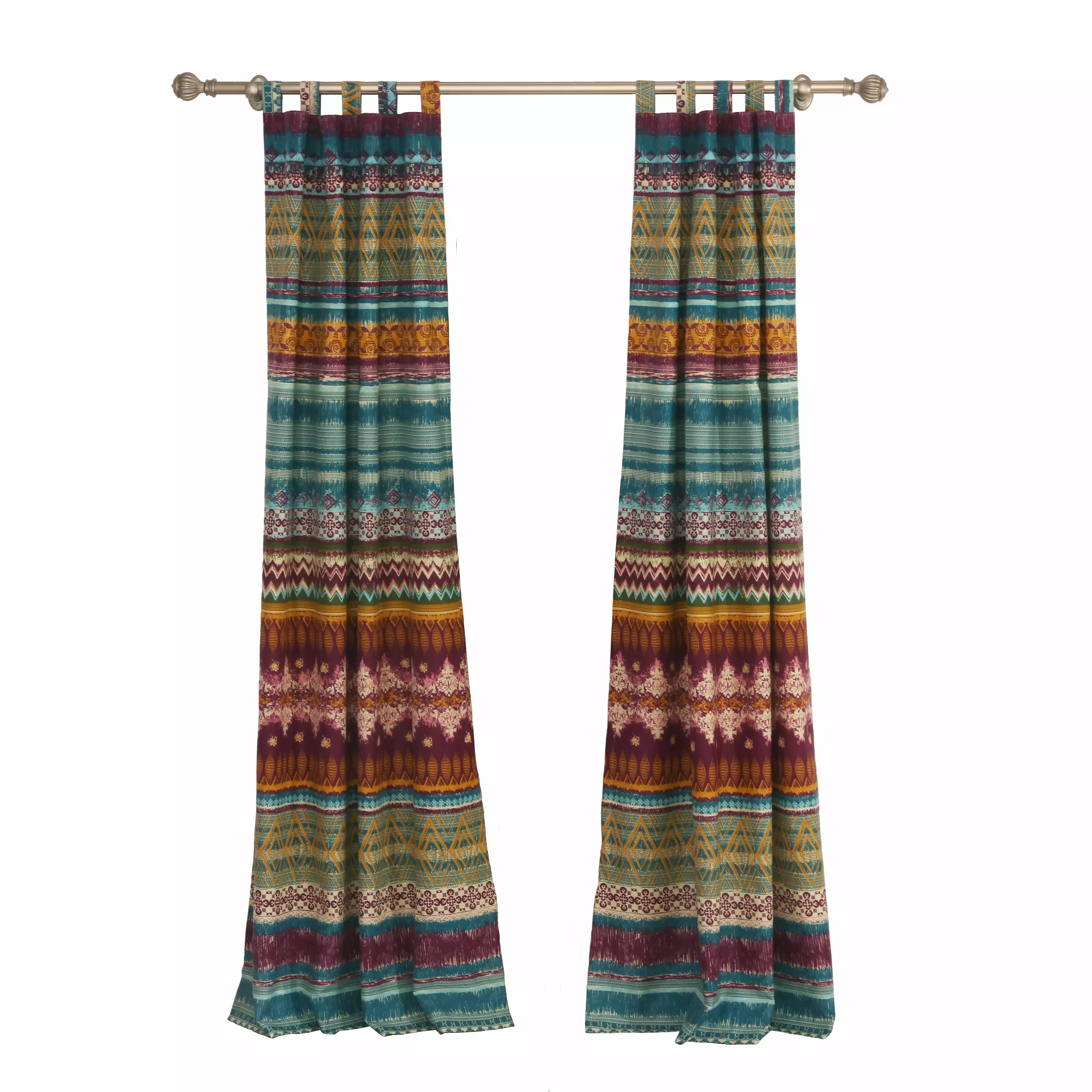 Global Trends Santa Fe Tab Top Curtain Panels 4 Piece Set 84 x 42 Inches