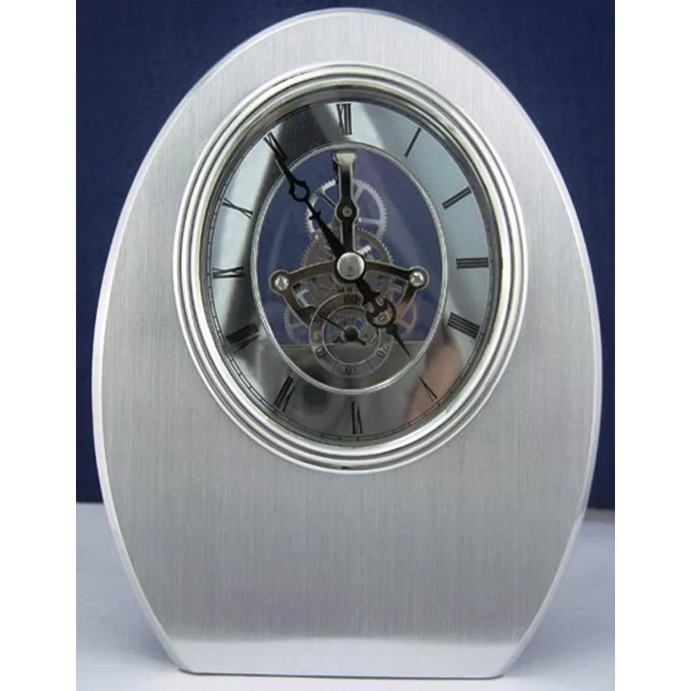 Heim Concept Oval Shaped Skeleton Clock - Unique Decorative Table Clock
