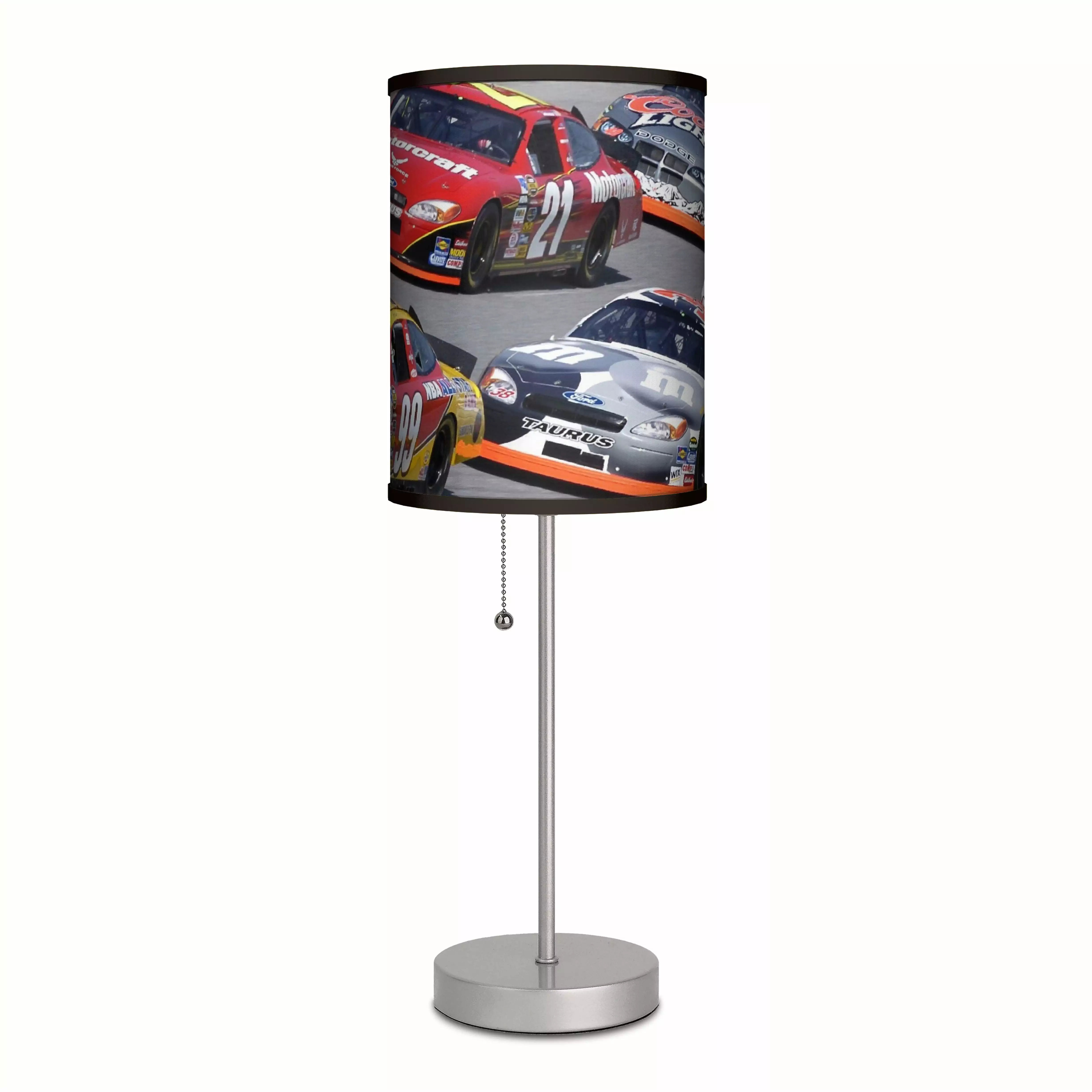 Lamp---Box Race Cars Silver Table Lamp Kids Bedroom Decor Blue Lamp In A Box