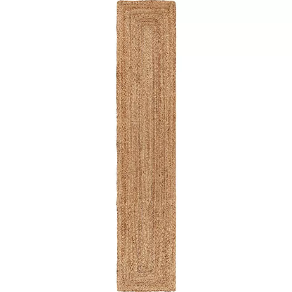 LR Home 80 x 16 Inch Natural Jute Classic Braided Runner