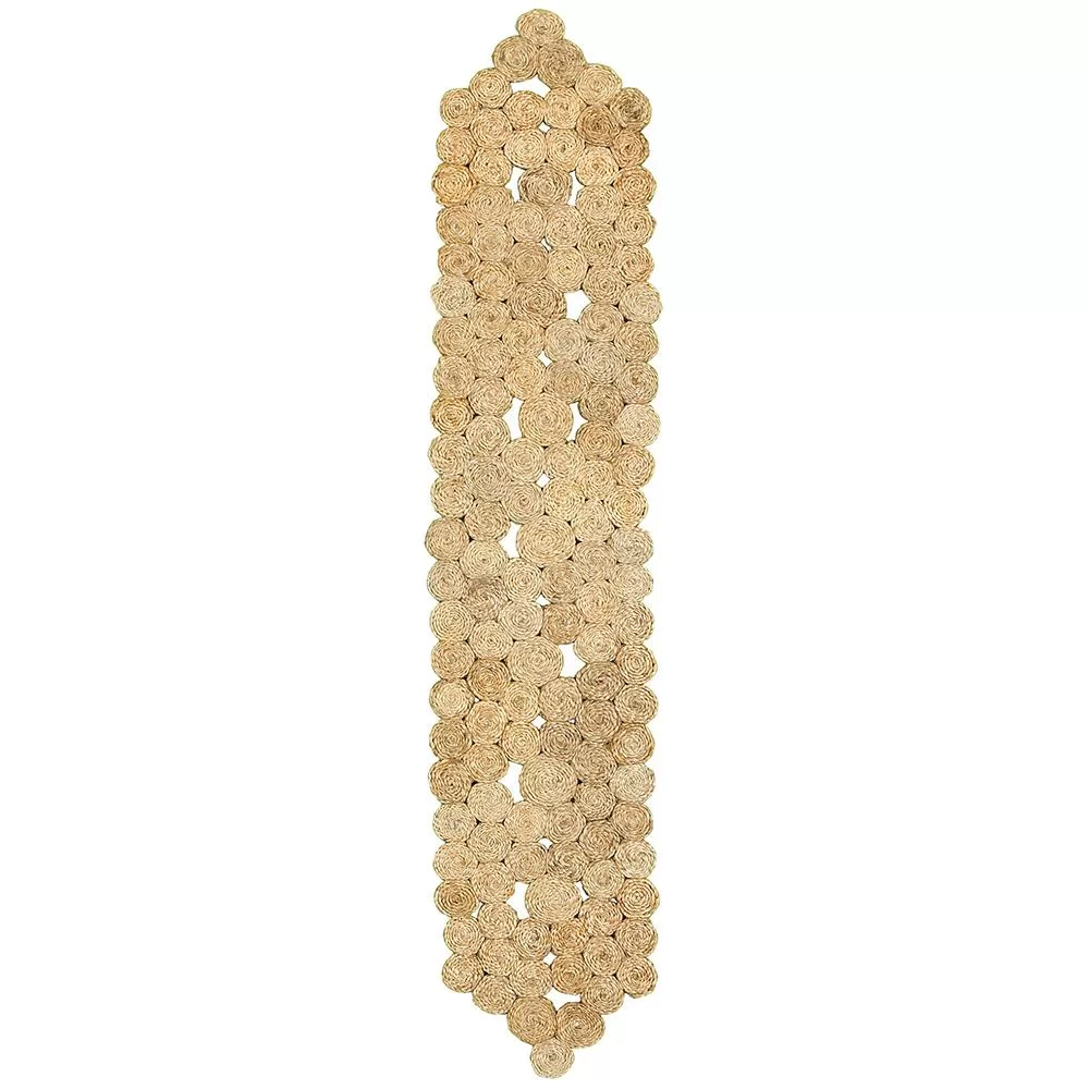 LR Resources Natural Jute LR12028-NAT1468 1 ft 4 x 6 ft 8 Indoor Rectangle Natural Table Runner