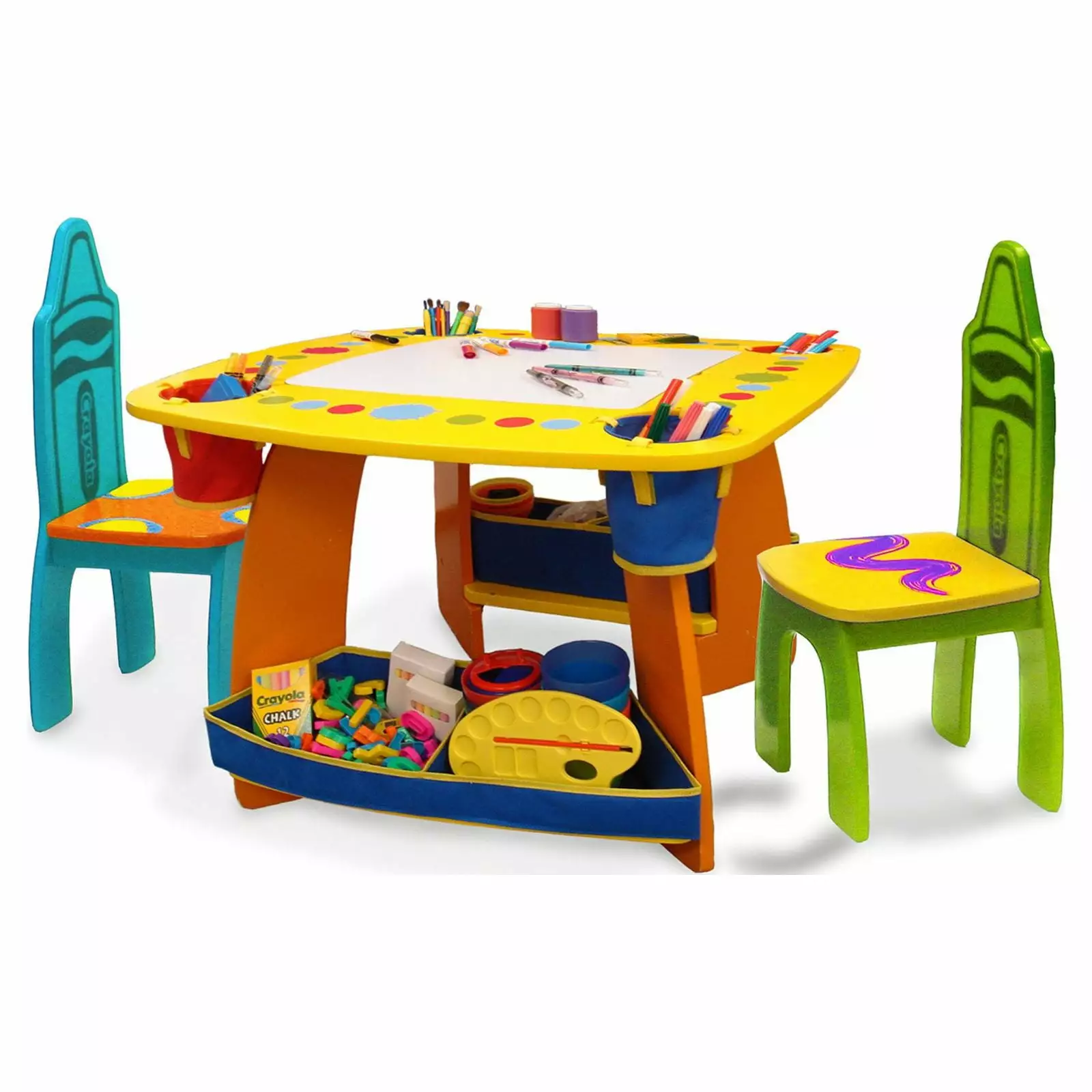 Grow'n Up Crayola Kids Wooden Multi Color Table & Chair Set Ages 3-8