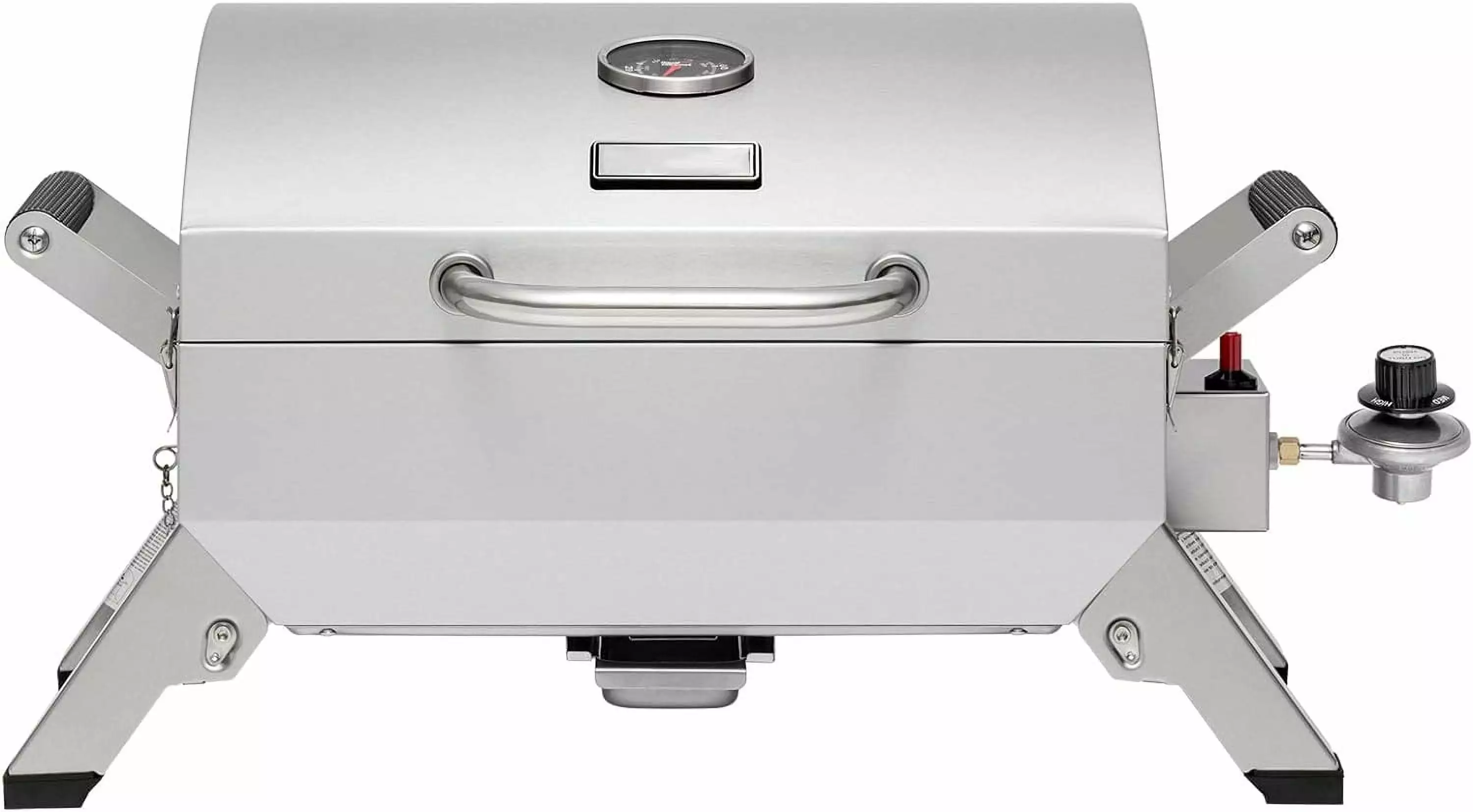 Stainless Steel Portable Tabletop Propane Gas Grill Folding Legs 10000 BTU GT2001 Silver