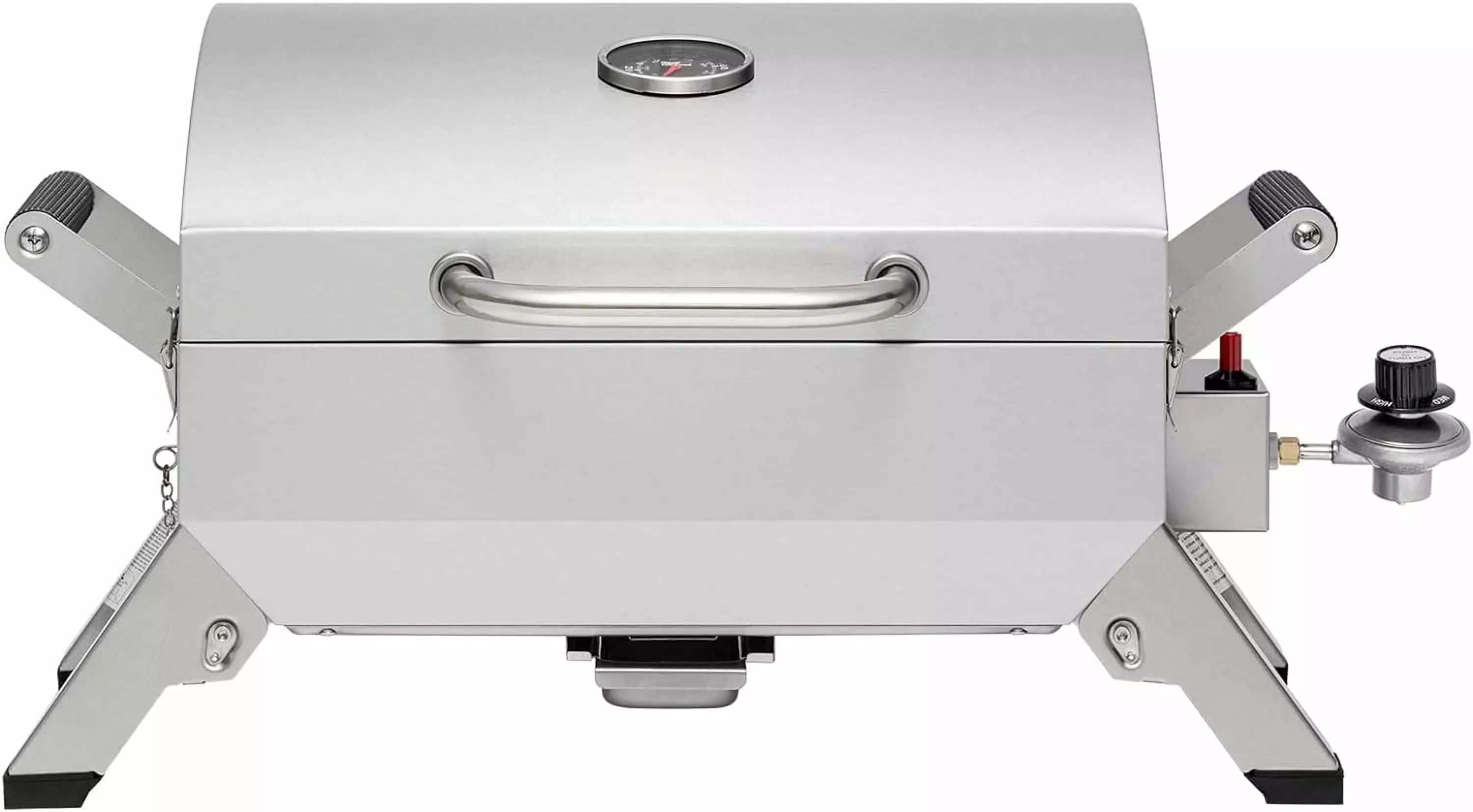 Stainless Steel Portable Tabletop Propane Gas Grill Folding Legs 10000 BTU GT2001 Silver