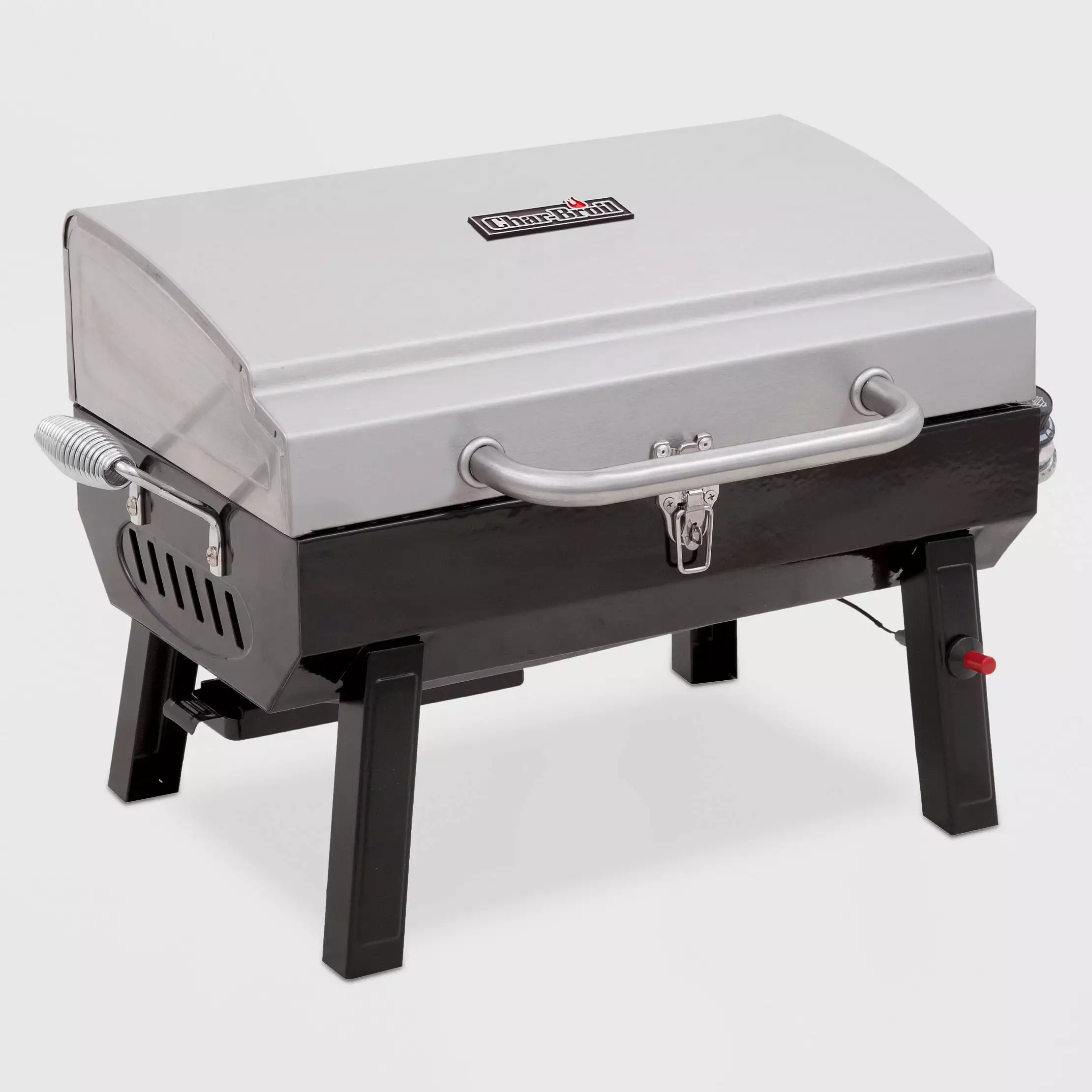 Deluxe Tabletop 10,000 BTU Gas Grill Gray Outdoor Cooking and Camping
