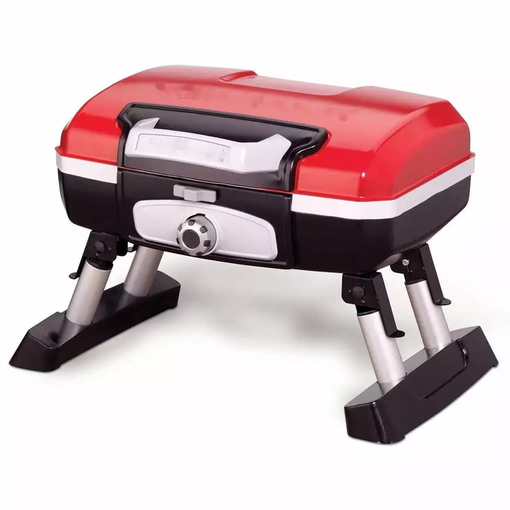 Travel-Friendly Tabletop Outdoor Gas Grill Portable Red BBQ Grill Camping Picnics