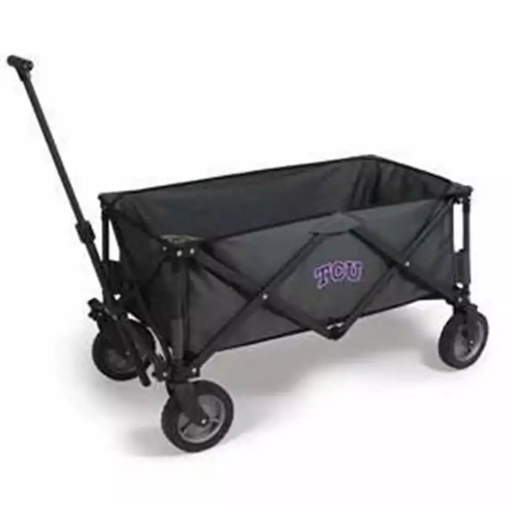 Picnic Time Texas Christian University Horned Frogs Digital Print Adventure Wagon Folding Travel-friendly Tailgate Dark Gr...