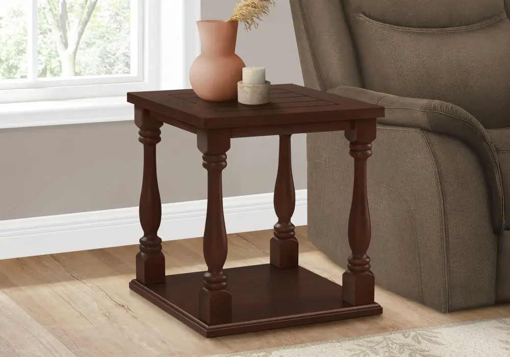 Accent Table, 2 Tier, Square, Time-honored - Espresso