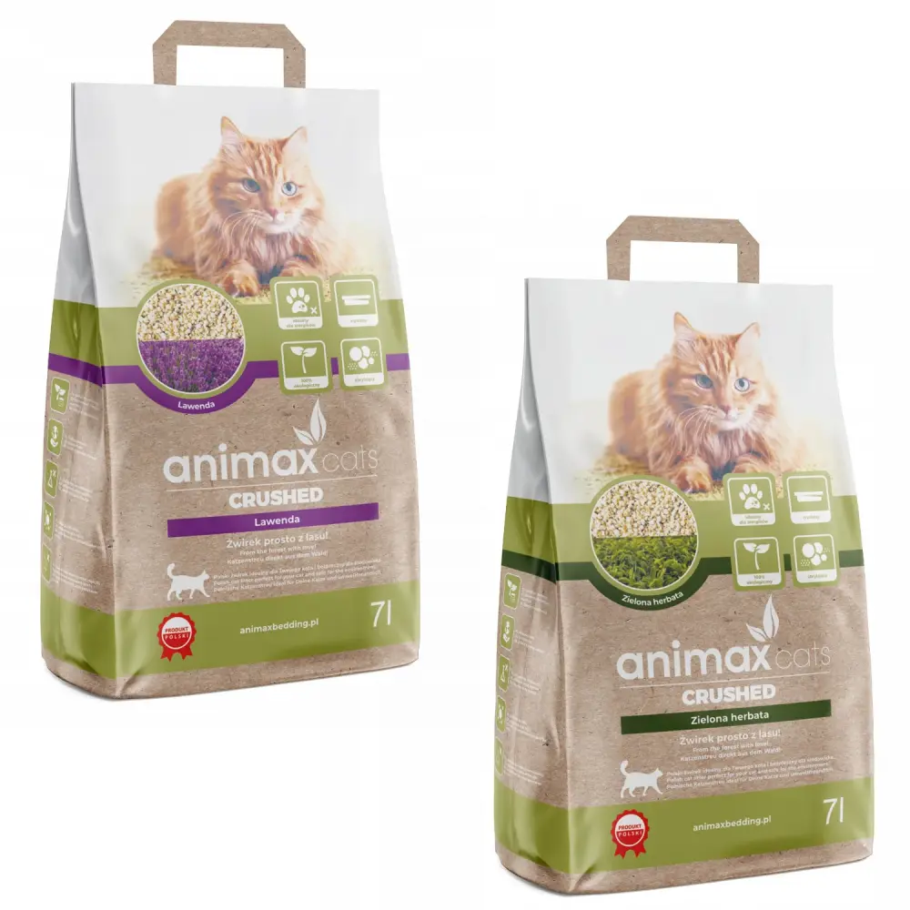 Clumping Litter, Lavender, crushed, 7 liters + Emerald Tea Clumping Litter, crushed, 7 liters, Animax Compatible Nespresso...
