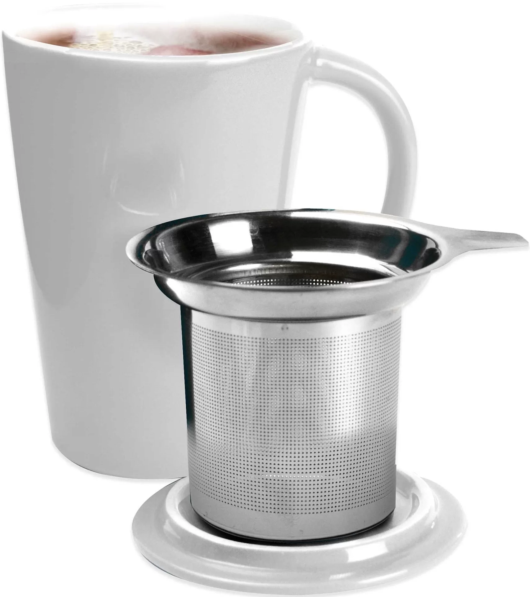 Primula PCMWH-6214 Abbey Tea Brewing Mug Infuser 14 Oz Ceramic Tea Cup