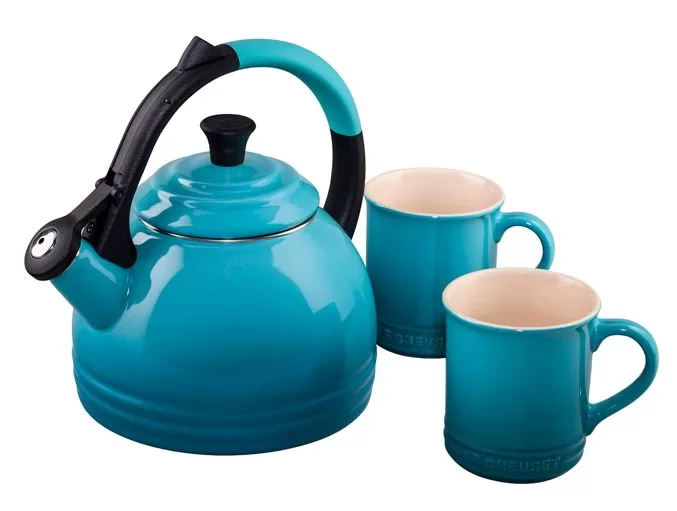 Le Creuset Peruh Kettle & Mug Set 1.7 Quart Caribbean