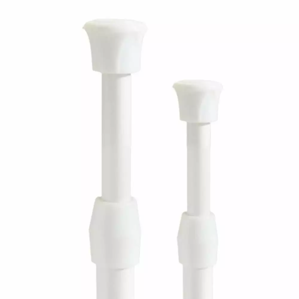 2 Pcs Spring Tension Curtain Rod 24 to 43 Inches White No Drilling Novobey