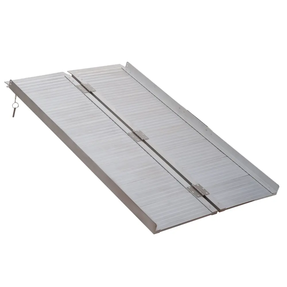 Wheelchair Ramp 4Ft Folding Light Metal Threshold Ramp Non Slip Surface aosom business