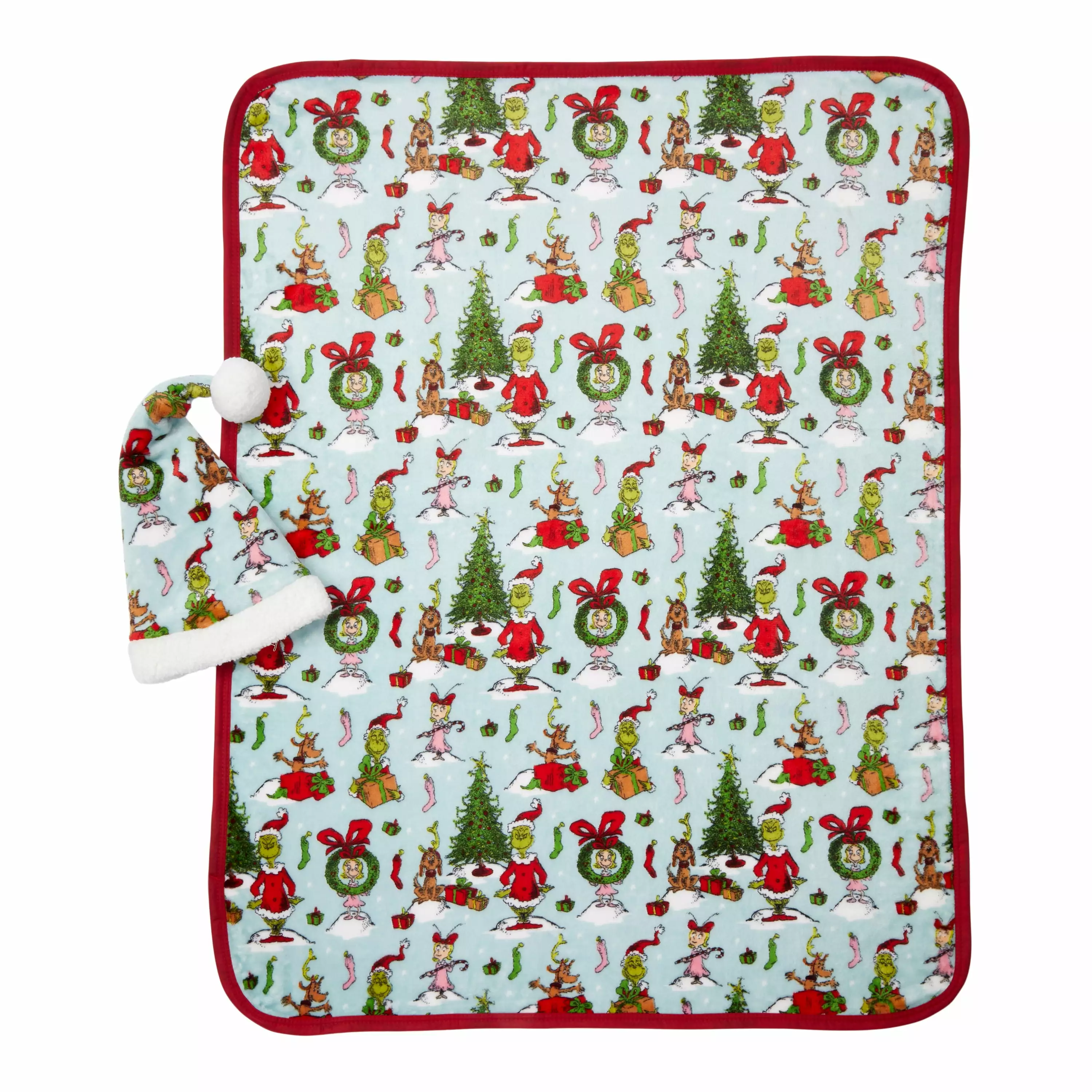 Grinch Santa Hat and Throw Dr. Seuss' Grinch