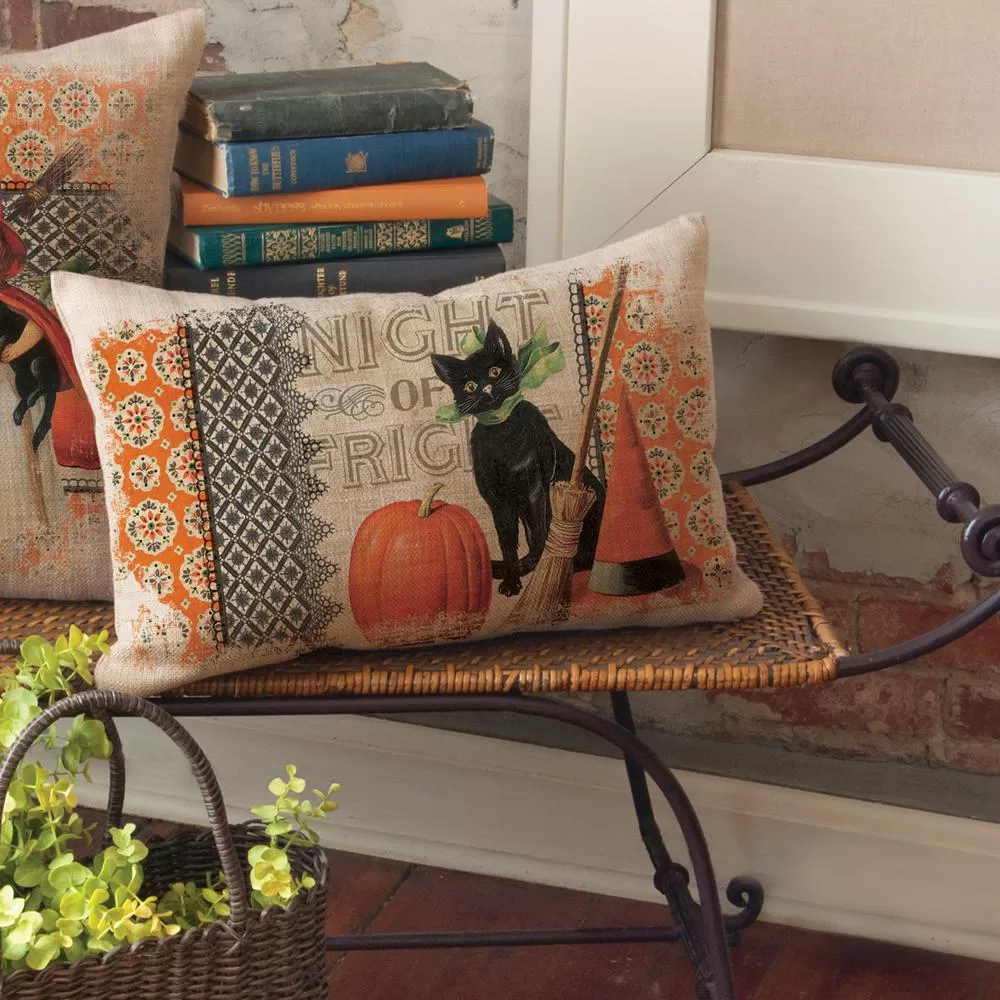 Heritage Lace Victorian Halloween Natural Graphic 12x20 Inch Polyester Throw Pillow