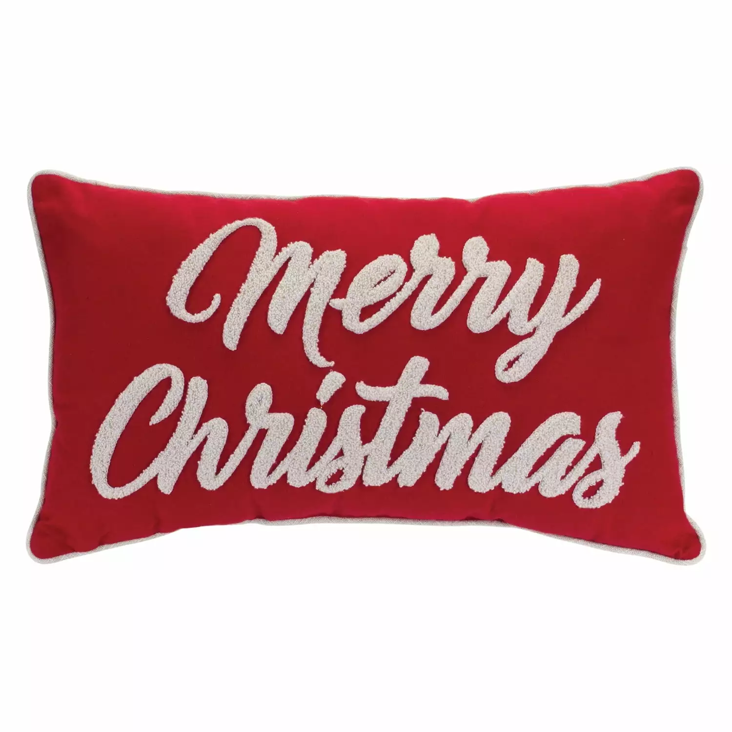 19 Red and White Merry Christmas Rectangular Throw Pillow Melrose