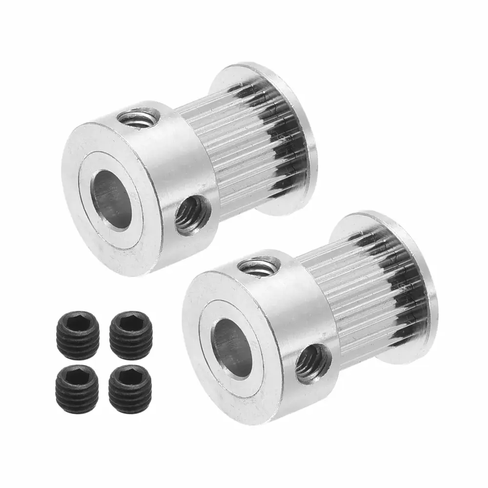 Uxcell 20 Teeth 6mm Bore Timing Pulley Synchronous Wheel Silver. 3D Printer Belts. CNC Machine. Pack 2 5
