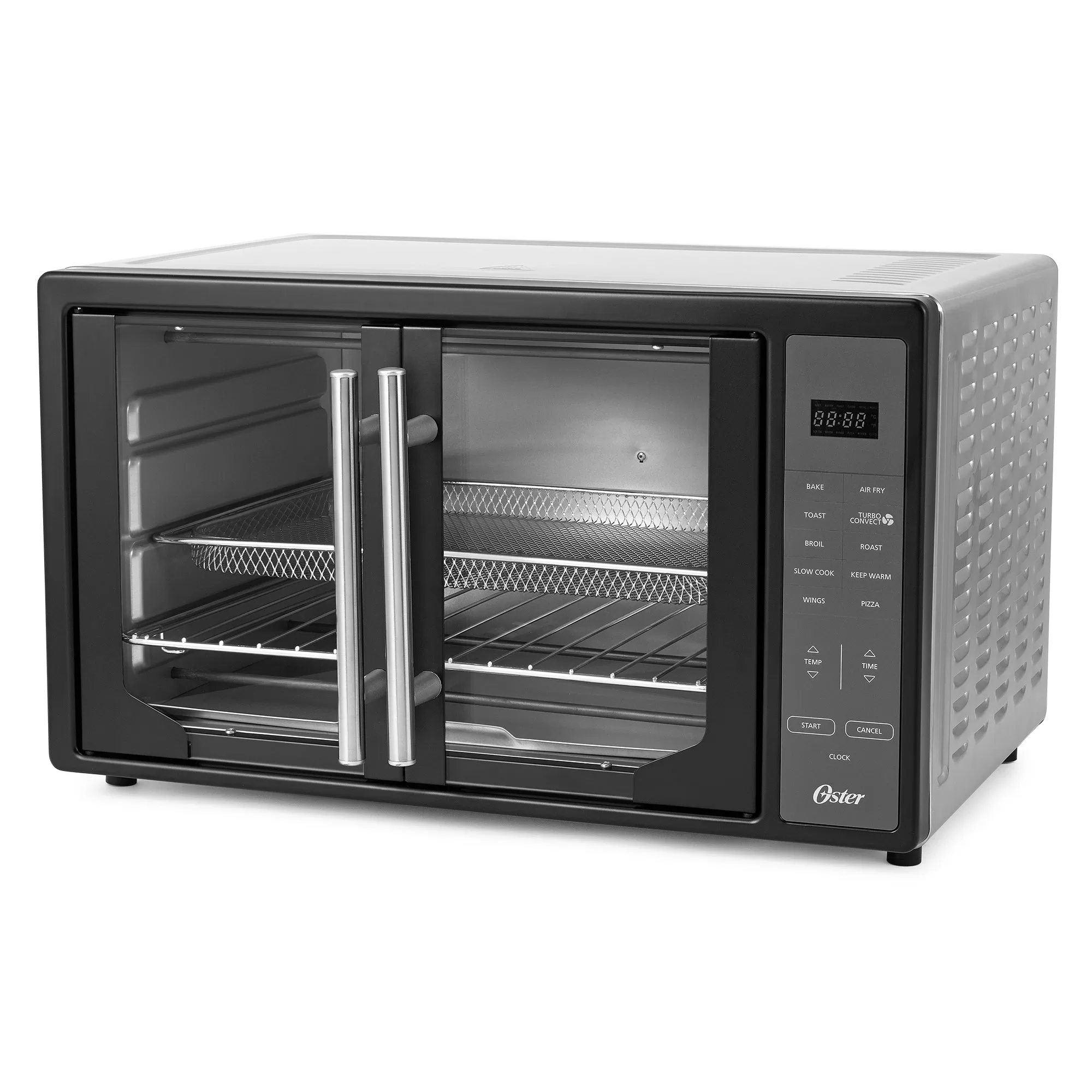 Oster French Door Turbo Convection Toaster Oven Extra Large Interior Black