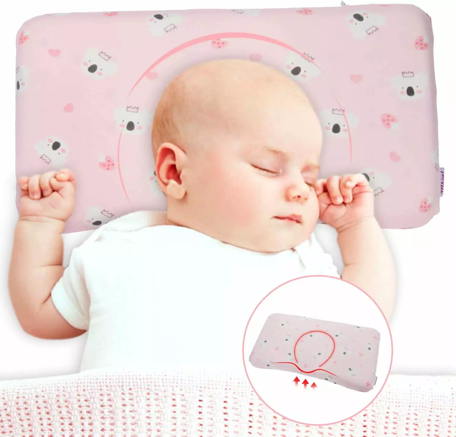 Breathable Memory Foam Pillow Toddlers Washable Pillowcase SXJLX