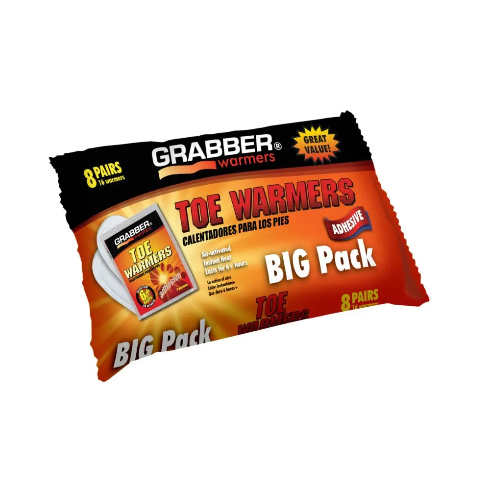 Grabber TWES8 Adhesive Toe Warmers Big Pack 6+ Hours 8-Pairs