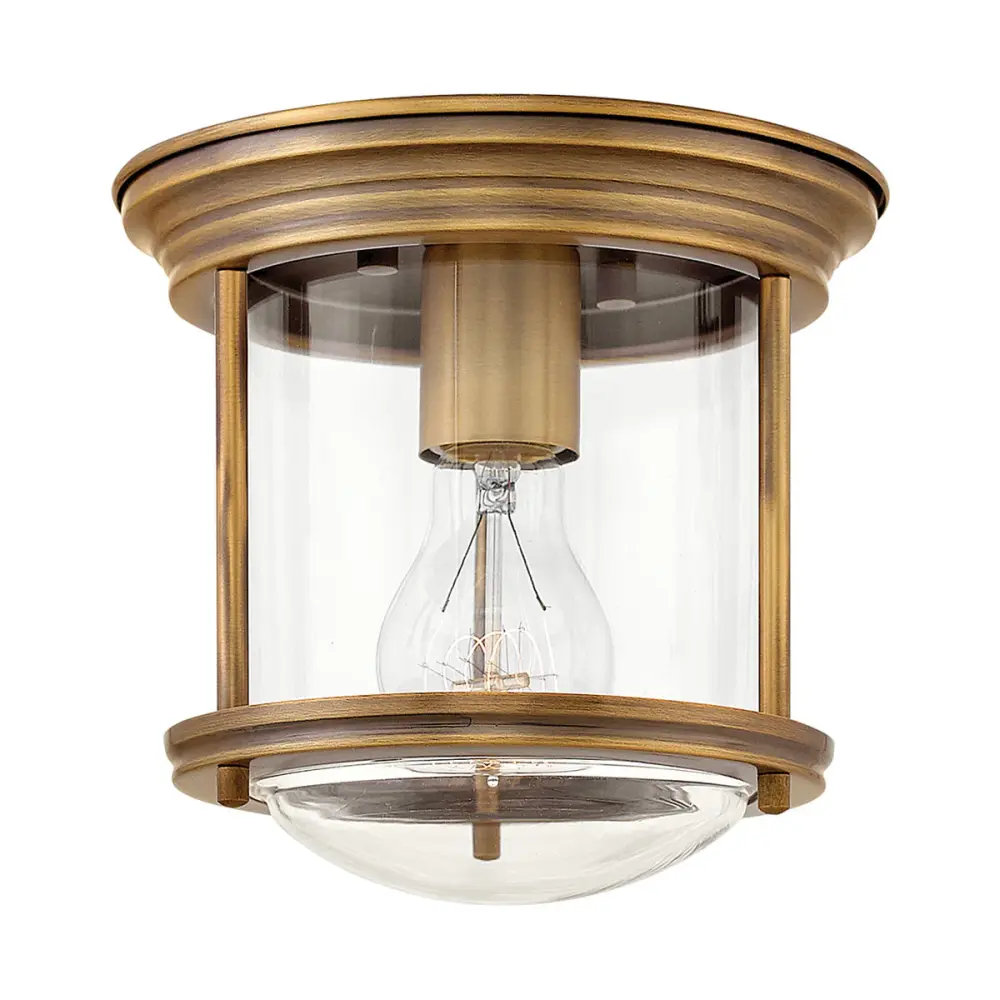 Hadrian 1 Light Flush - Glass-like Glass - Brushed Bronze