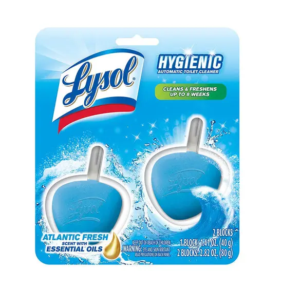 Lysol 083721 Hygienic Automatic Toilet Bowl Cleaner Atlantic Fresh 2-Pack