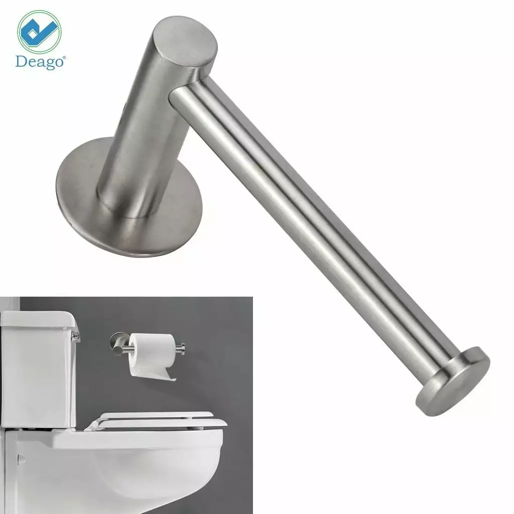 Deago Wall Mounted Stainless Steel Toilet Paper Holder Rustproof Bathroom Storage