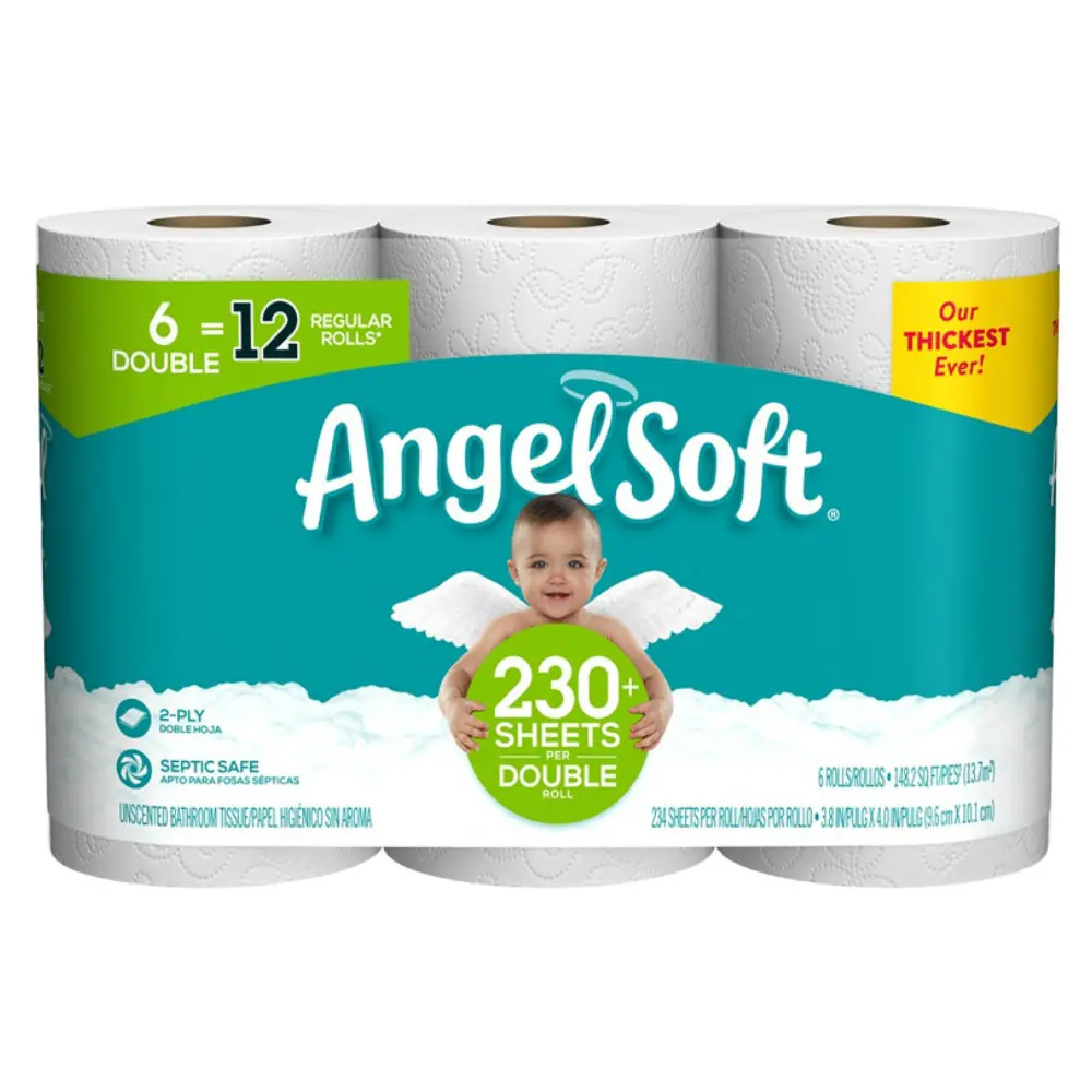 Angel Soft 79182 Bathroom Tissue 2-Ply 6 Double Rolls Soft Toilet Paper