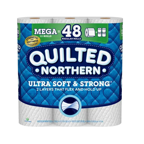 Quilted Northern 94443 Ultra Soft & Strong Toilet Paper White 24 Rolls