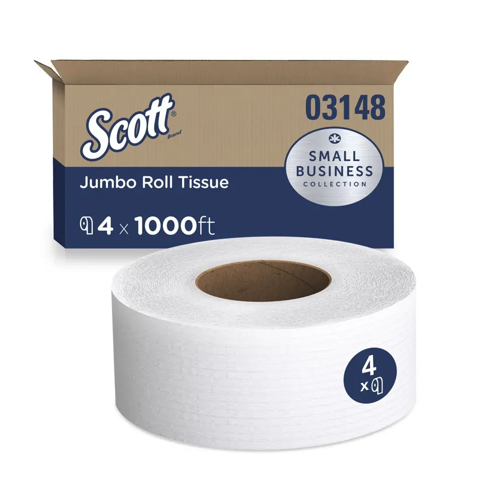 Scott 03148 White Jumbo Roll Toilet Paper Commercial Use