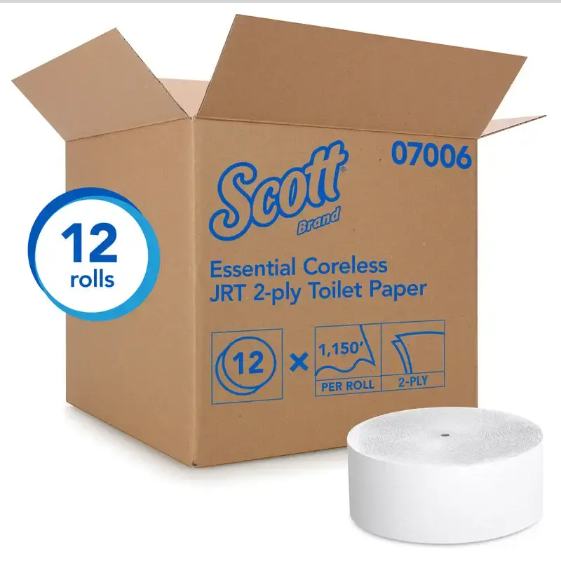 Scott Essential Coreless Toilet Paper 12 Roll Soft and Strong Bath Tissue
