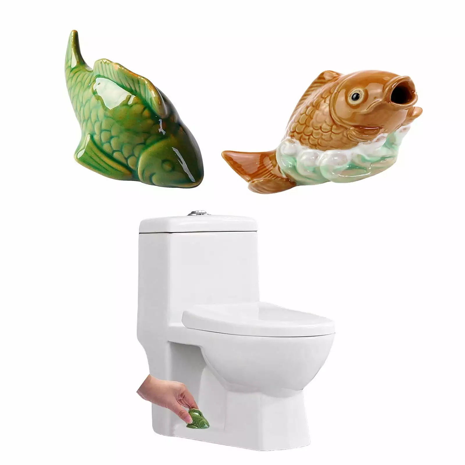 Dadatutu Ceramic Toilet Cover Decorative Bathroom Toilet Cover 2Pc Set