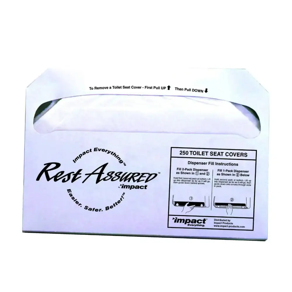 Impact 25177673 Rest Assured Biodegradable Toilet Seat Cover White 250-Count