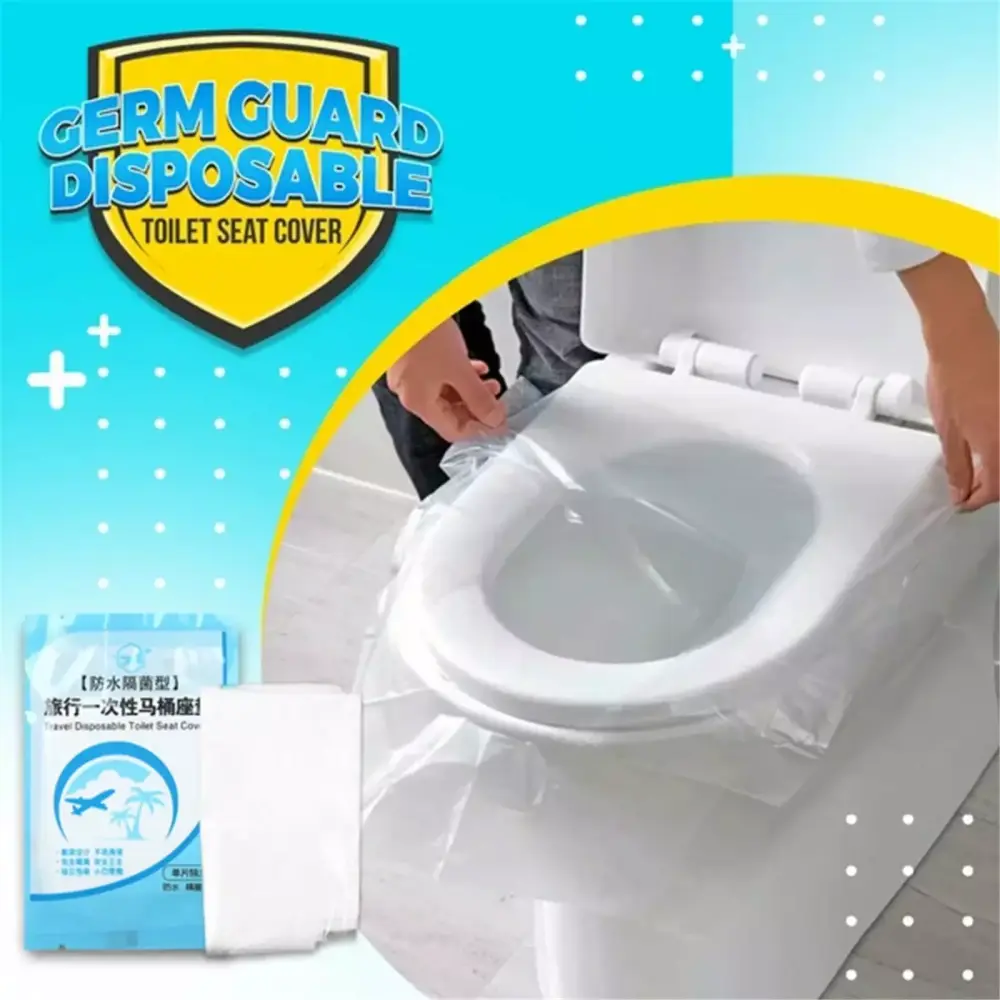 TUOBARR 100PCS Disposable Toilet Seat Covers Plastic Travel Hygienic Public Restroom