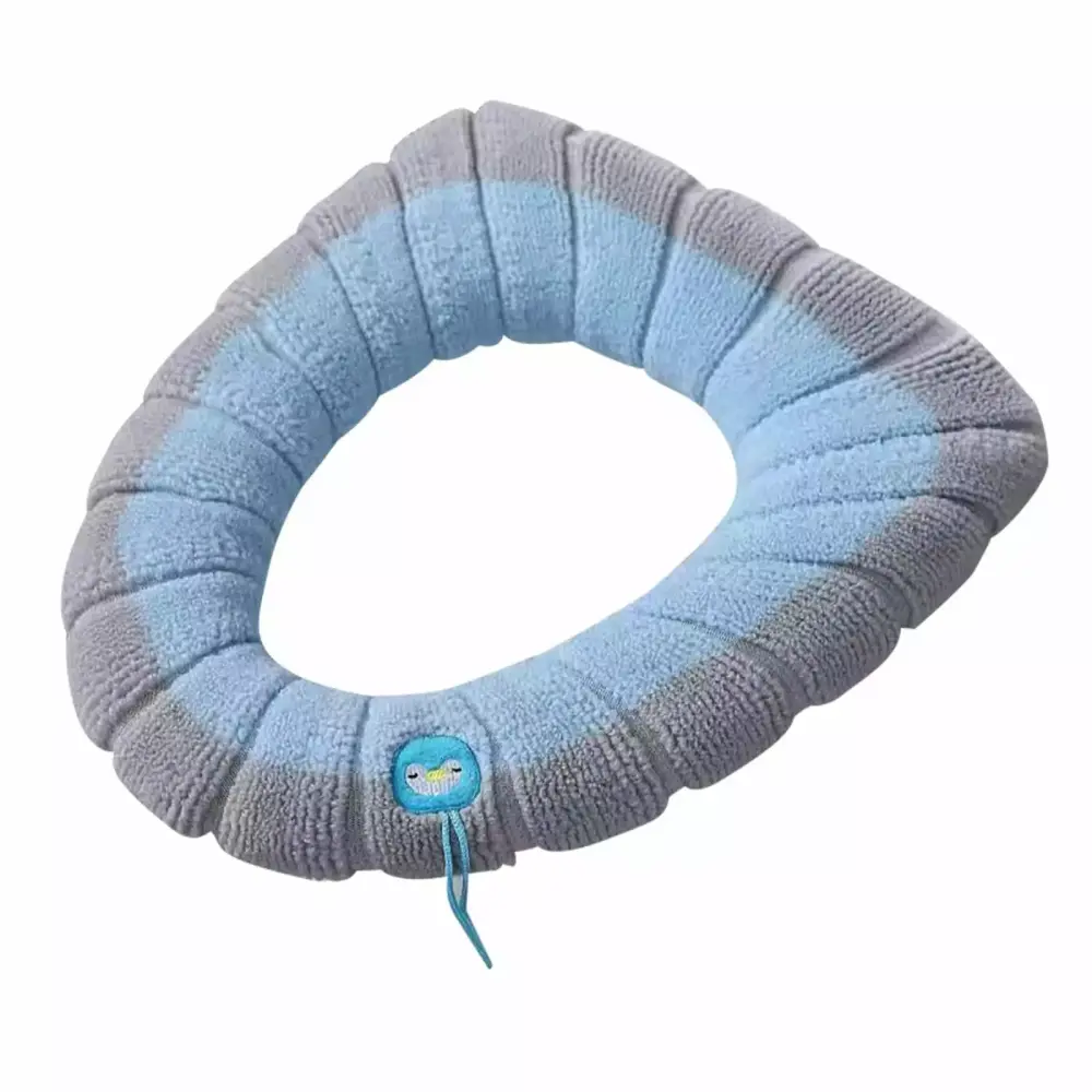 XHLQCBL Winter Thickened Toilet Seat Cushion Knitted Cotton Cover Tailbone Pain Donut Pillow