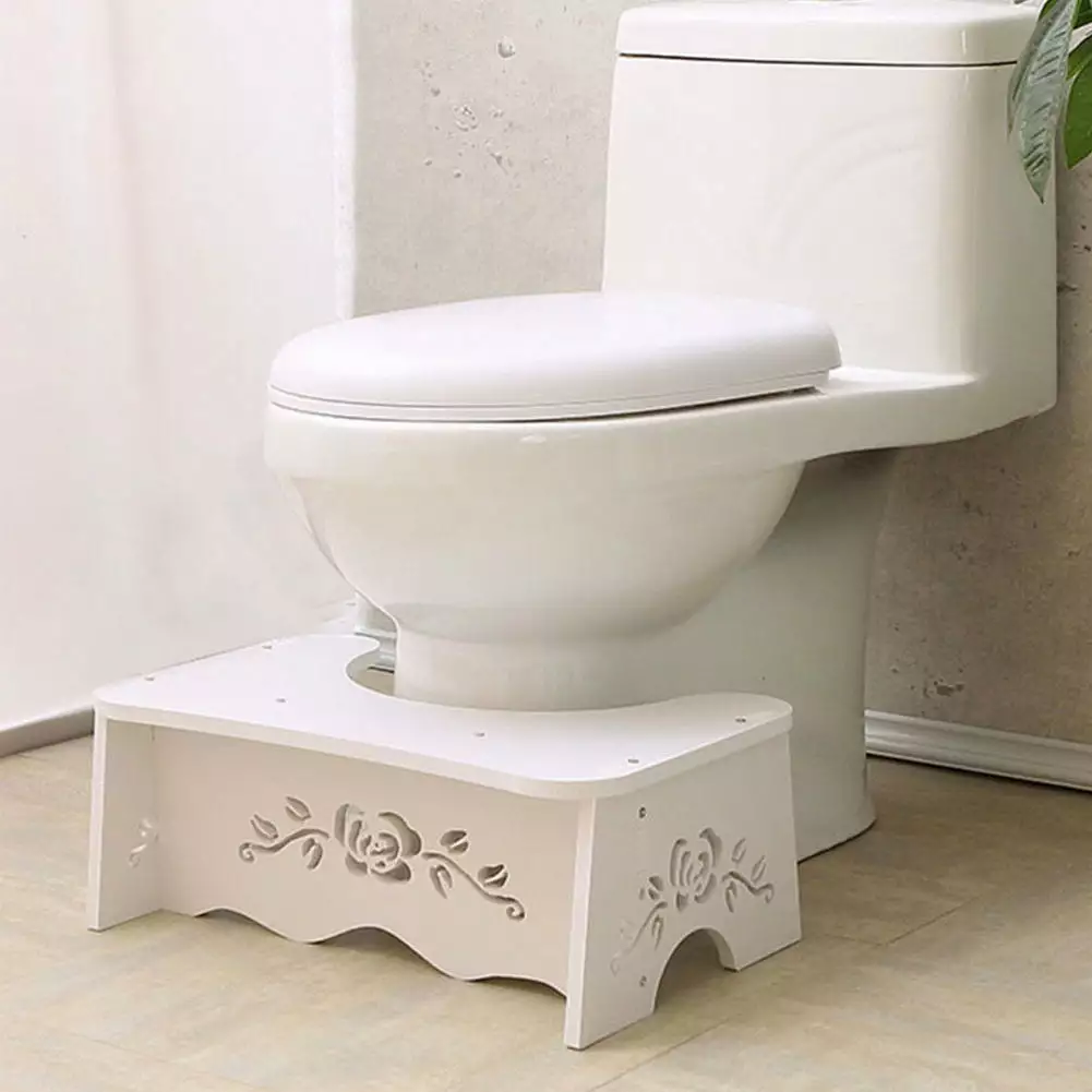 Folding Toilet Stool Adults and Kids - Bathroom Squat Aid Foot Rest Better Poop Position HUANGDOU