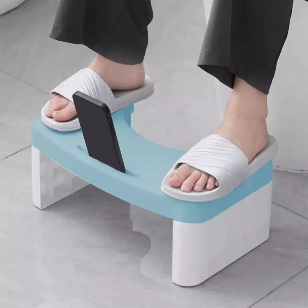 XOAIHY Adjustable Toilet Step Stool White - Detachable & Stackable Bathroom Potty Stool Cozy Squatting