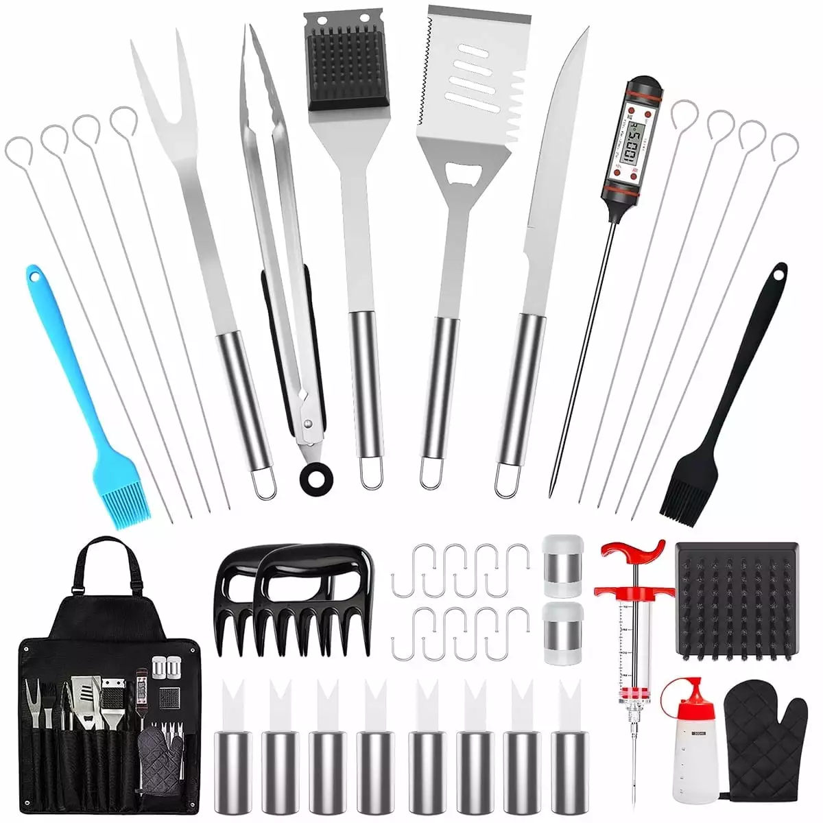 41-Piece BBQ Grill Accessories Set - Extra Thick Stainless Steel Utensils Storage Bag Cshidworld