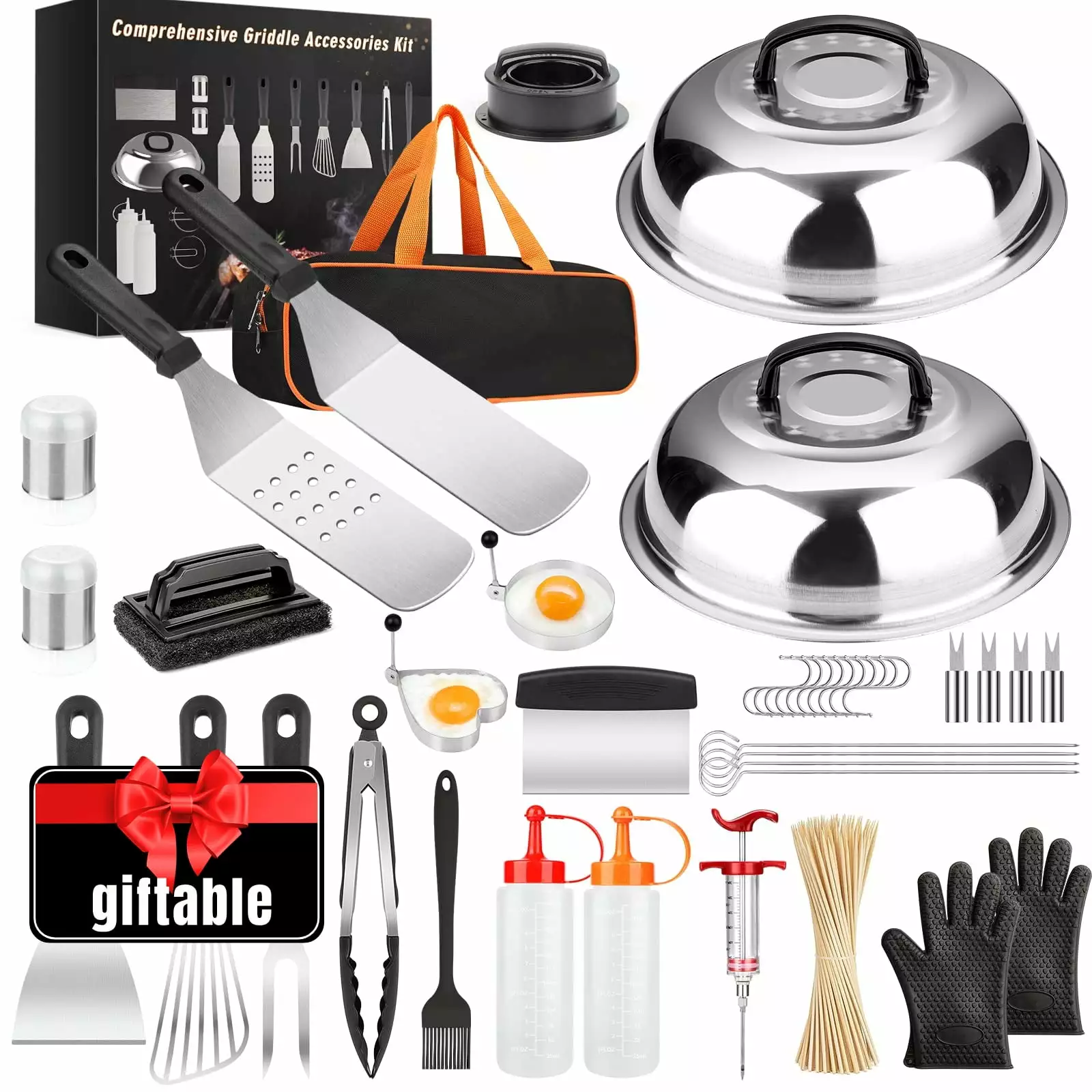 140-Piece Griddle Accessories Kit Blackstone and Camp Chef - Professional BBQ Spatula Set Mibote
