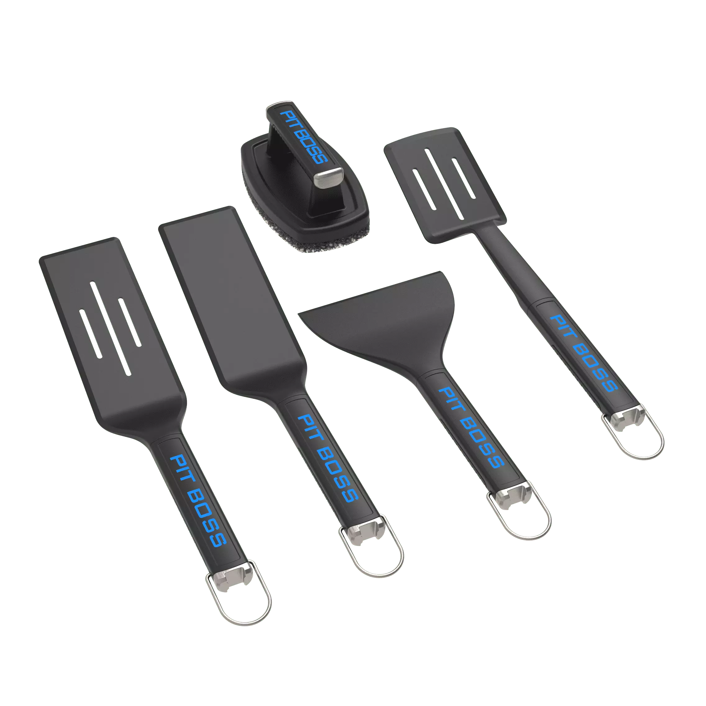 Pit Boss Supreme Griddle 5-Piece Tool Kit Spatulas, Scraper, and Brush