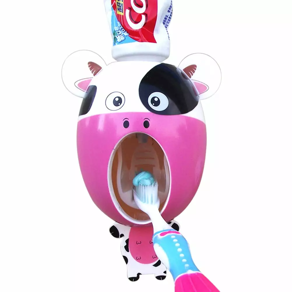Cartoon Toothpaste Dispenser Squeezer Kids Automatic Bathroom Accessory Bbanquetan