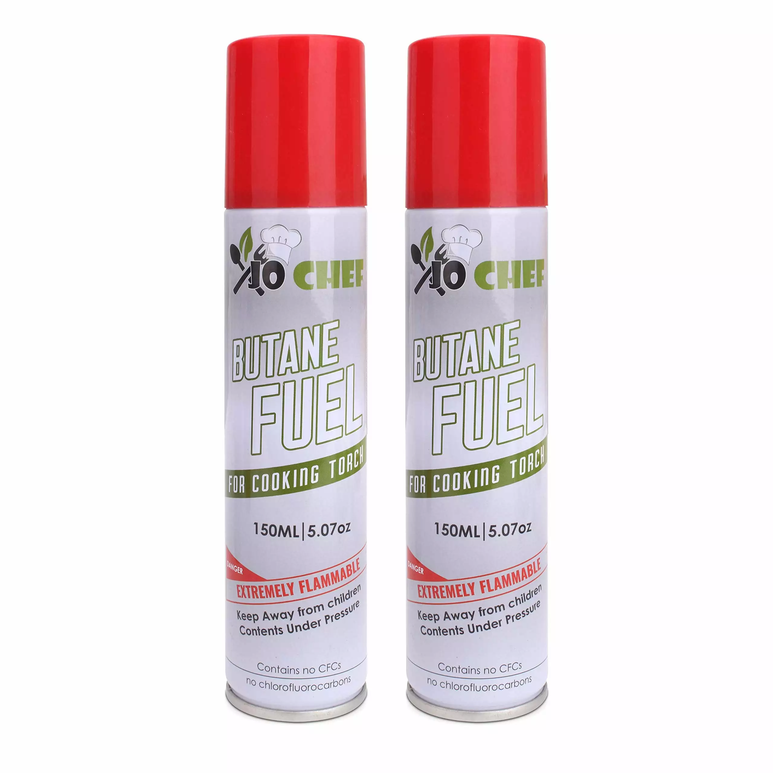 Jo Chef Butane Fuel Refill 150ml 5.07oz Lighter Butane Gas Canister Kitchen Torch and Brle Blow Torch 2 Pack