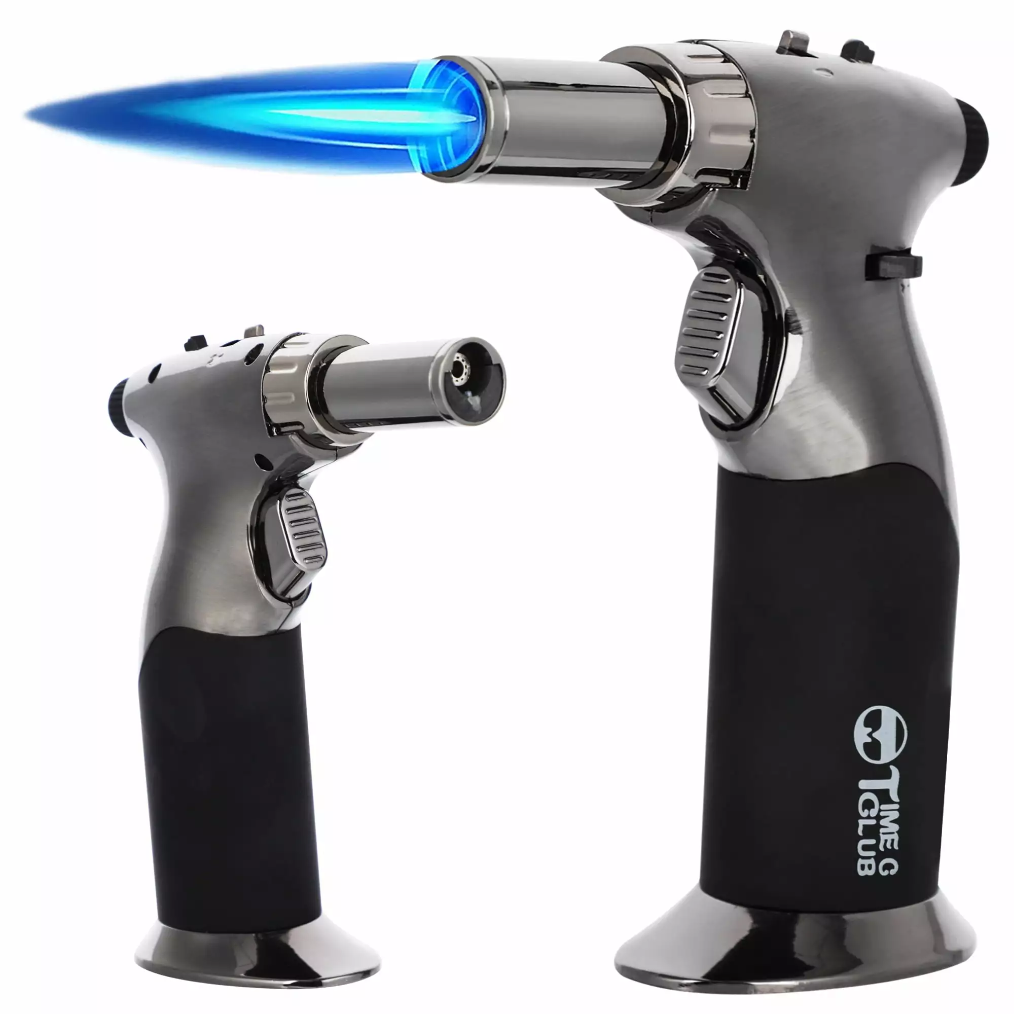 Butane Torch Luxury Double Flame Big Kitchen Torch Lighters Creme Brulee Baking BBQ TIME C CLUB
