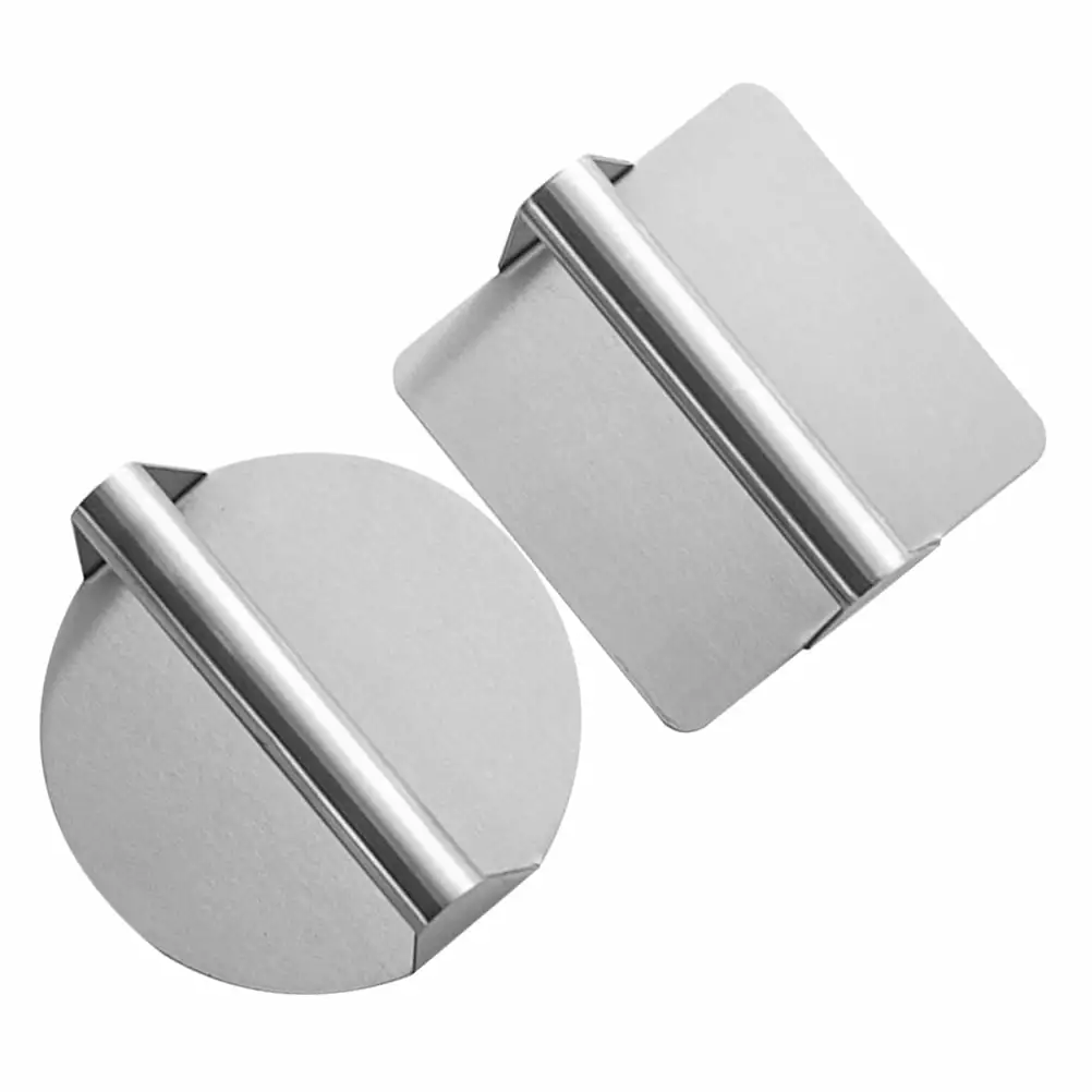 2 Pcs Tools Comales Tortillas Grill Press Round Shape Hamburger Cutter Meat Frying Pan Stainless Steel Guangmc