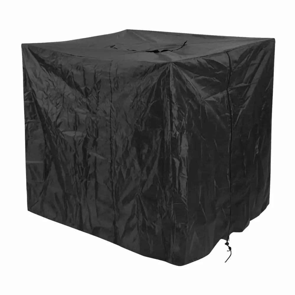 Uxcell IBC Tote Cover 47L x 39W x 45H Sunshade Waterproof Protective Hood Zipper 275 Gallon Tote Black
