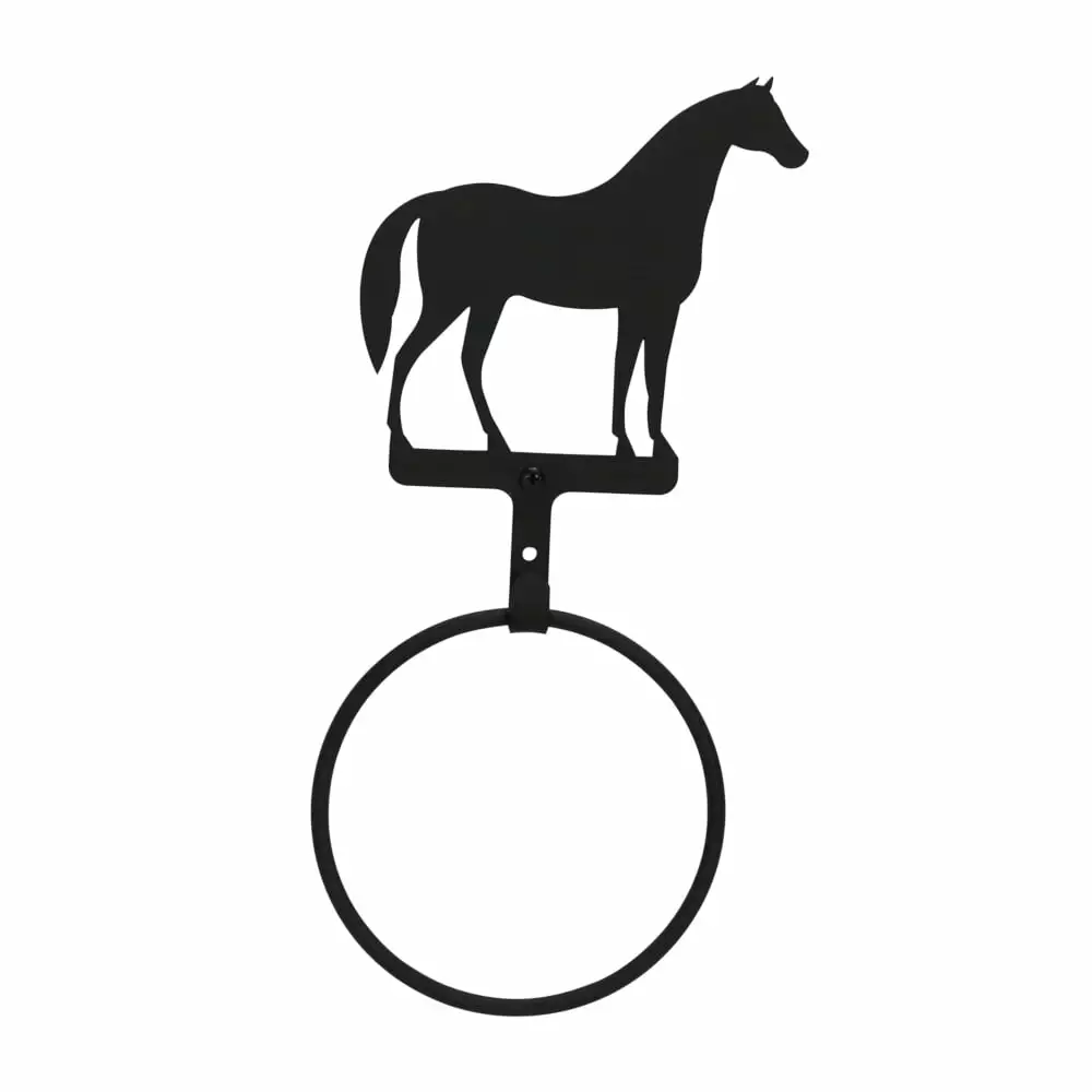 Standing Horse Design Towel Ring Bathroom Accessory Village Wrought Iron
