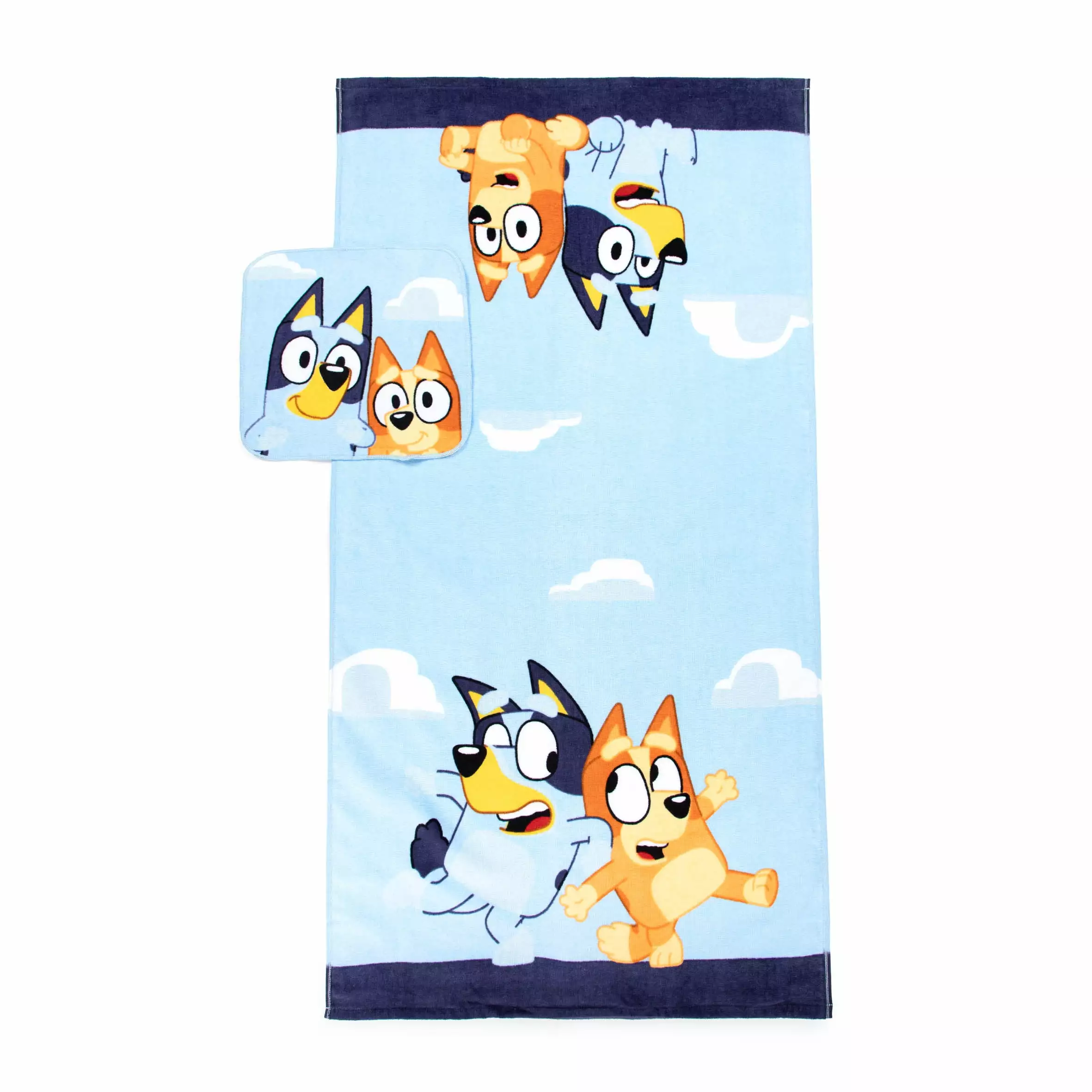 Bluey Kids Cotton 2 Piece Towel and Washcloth Set - Cute Cartoon Character Bath Set Toddlers